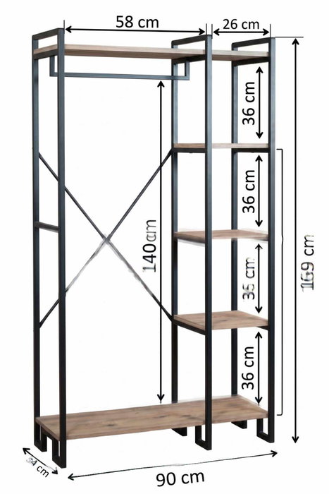 Hanah Home Peka9023 Soporte de Entrada Natural y Negro
